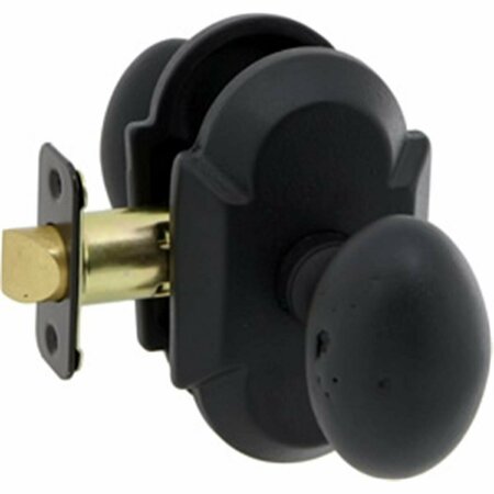 DELANEY DESIGNER Sorrento Series Keyed Entry Door Knob Set With Curved Backplate 681309C